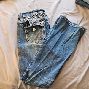 Miss Me Blue Signature Bootcut  Jeans with Embellished Pocket